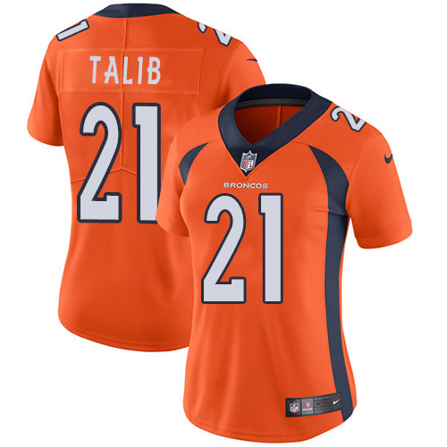 Nike Broncos #21 Aqib Talib Orange Team Color Women's Stitched NFL Vapor Untouchable Limited Jersey